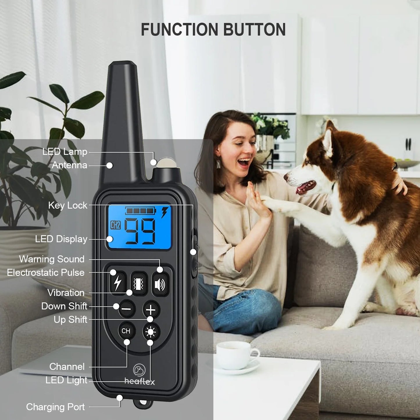 Remote Dog Training Collar with 2600ft Range, 4 Training Modes, Waterproof Design