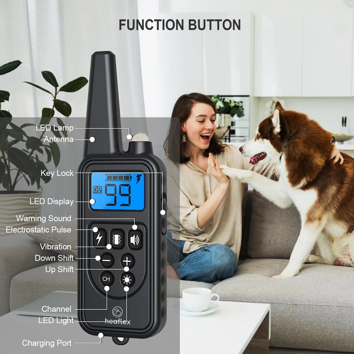 Remote Dog Training Collar with 2600ft Range, 4 Training Modes, Waterproof Design