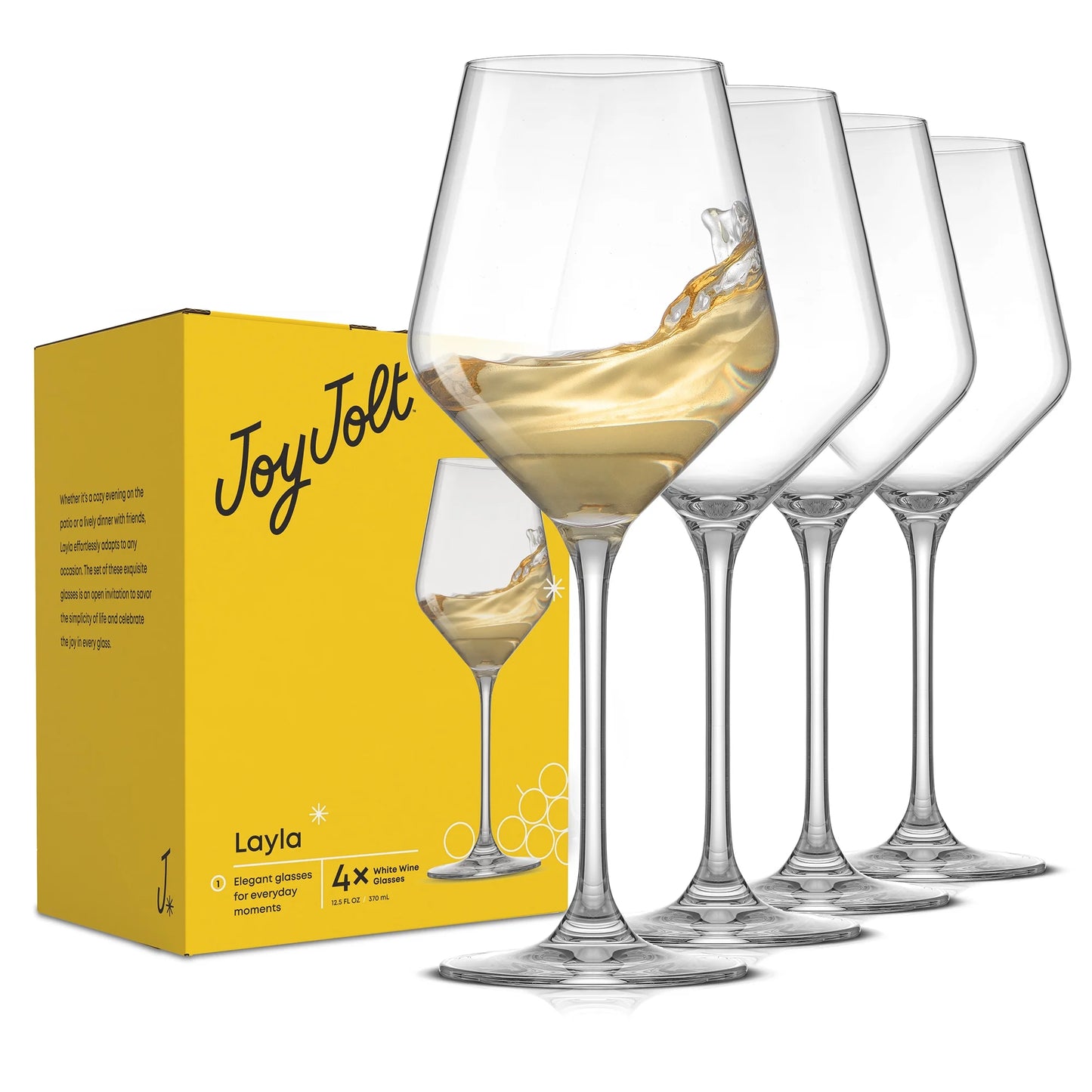 Layla White Wine Glasses, Set of 4
