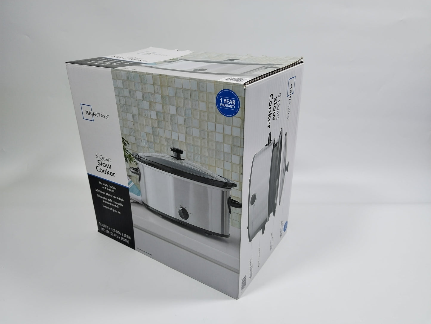 6 Quart Oval Slow Cooker, Stainless Steel Finish, Glass Lid, Model # MS54100112168S