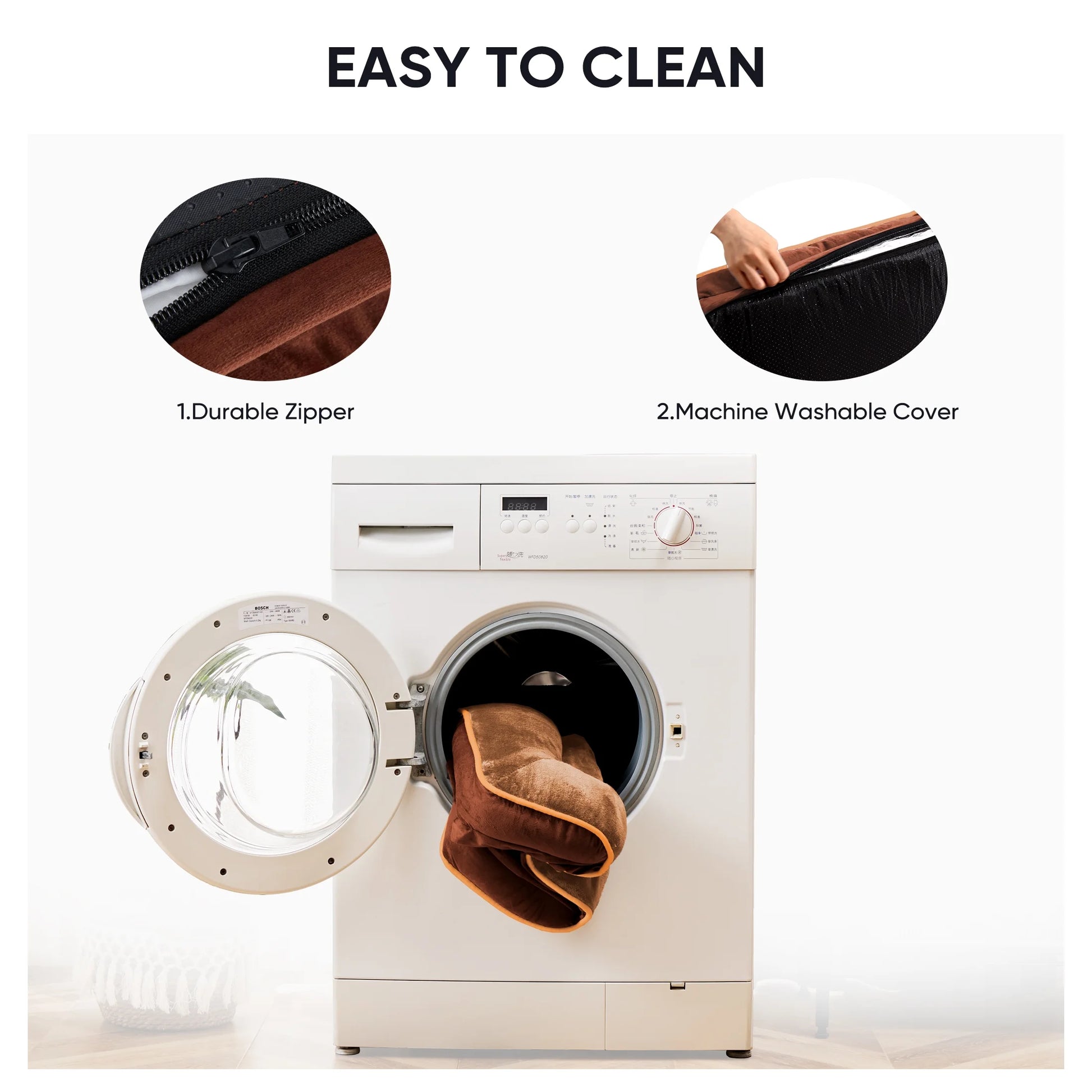 Large Orthopedic Dog Sofa Bed, 35" x 25", Supportive Foam Pet Couch with Removable Washable Cover, Brown