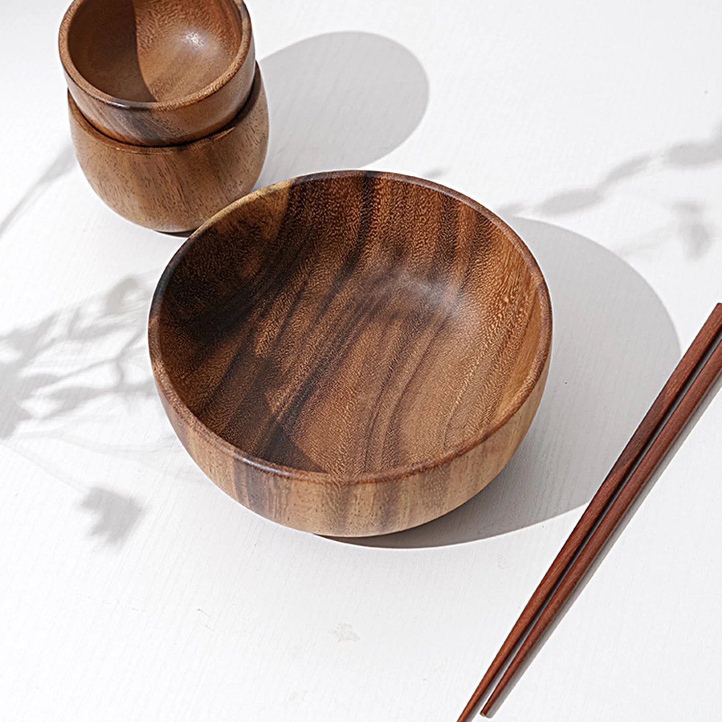 Wooden Serving Bowl - Elegant Design Ideal for Salad, Fruit, Candy, Handcrafted Home & Kitchen Decor Centerpiece