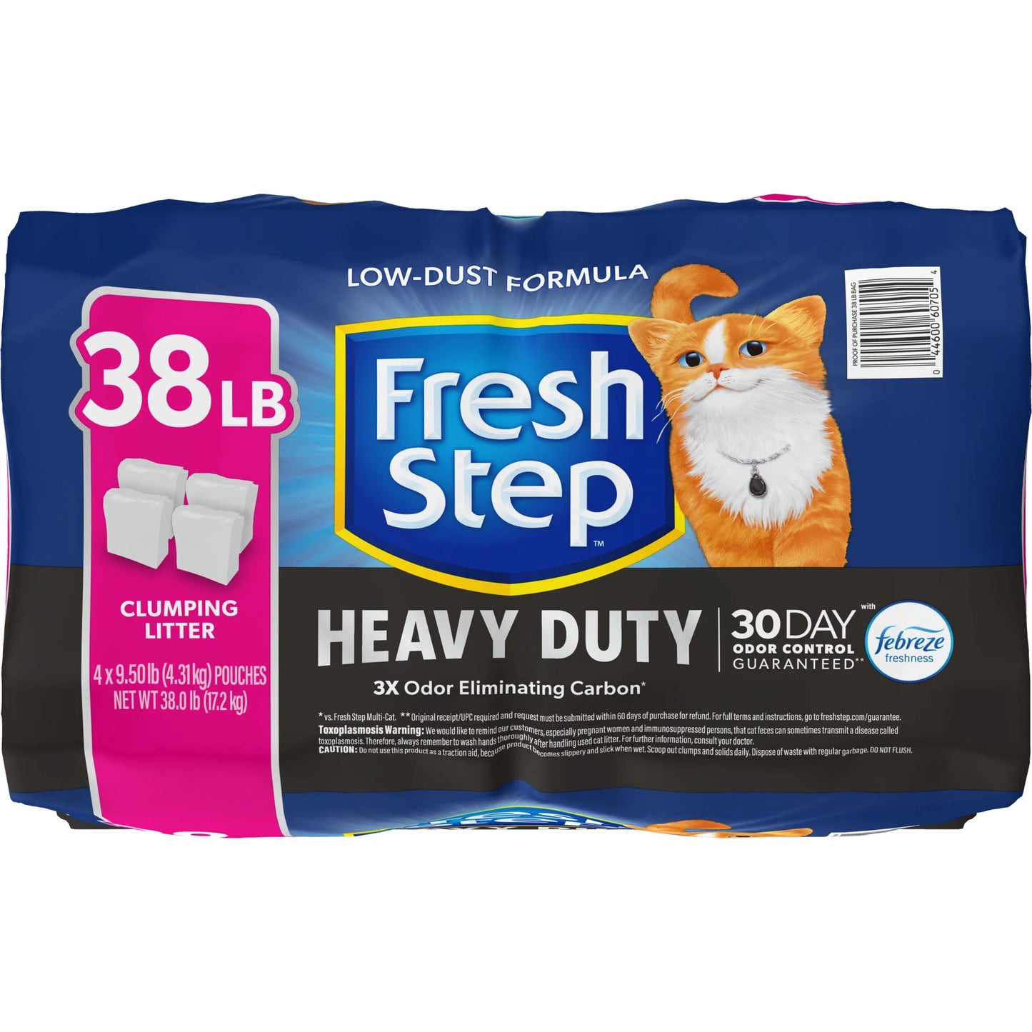Heavy Duty Clumping Litter with Febreze Freshness, 30 Day Odor Control, 38 Lb