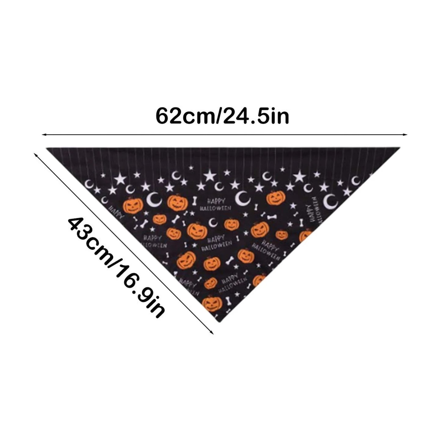 Halloween Dog Bandanas - Soft, Washable Pet Scarves Featuring Festive Pumpkin, Ghost, and Bone Designs for Small, Medium, and Large Dogs (Black, Purple)