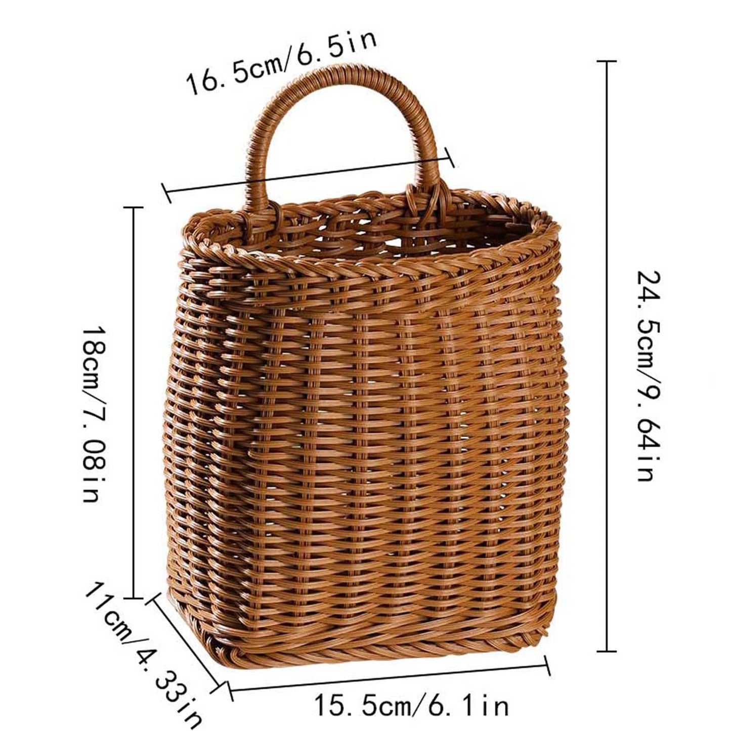 Organizers, Plastic Woven Wall Hanging Storage Basket Home Living Room Kitchen Wall Decoration Hanging Basket, Storage Basket Gifts for Her