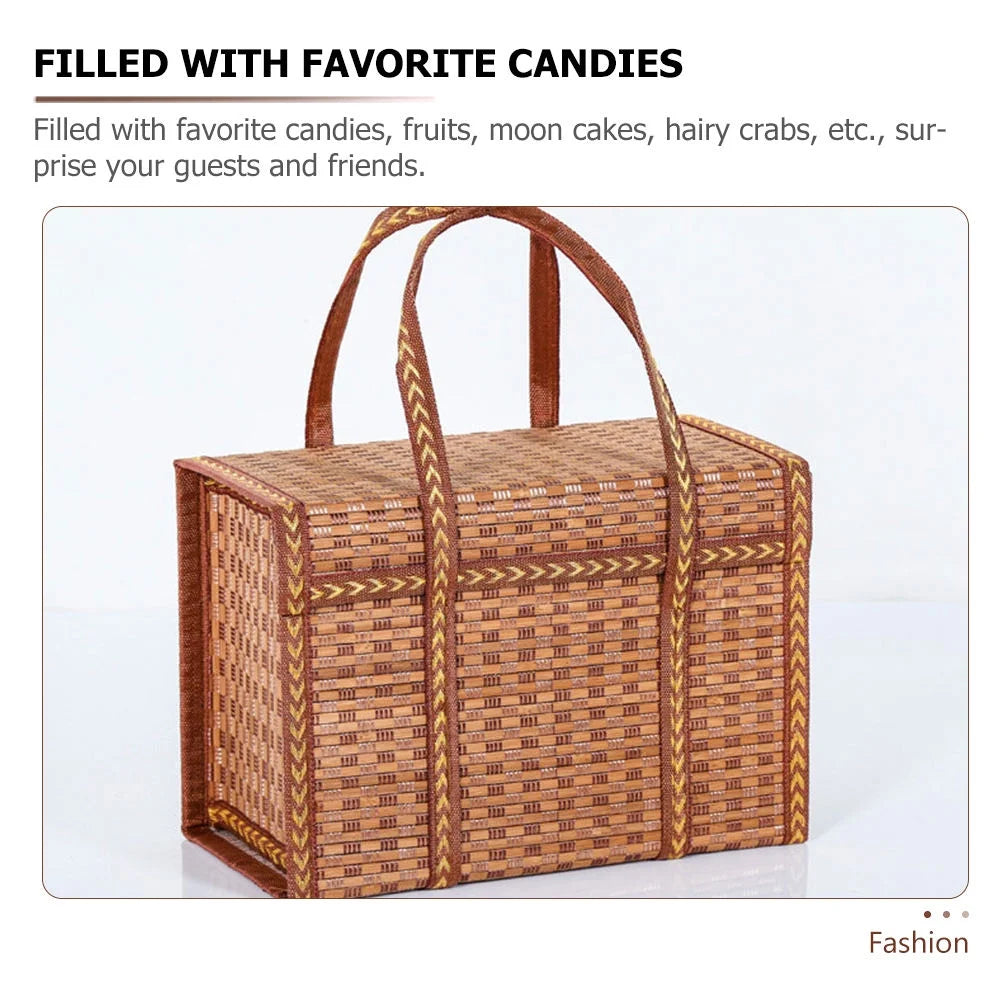 Kitchen Multi-Purpose Basket Bamboo Gift Packaging 1Set