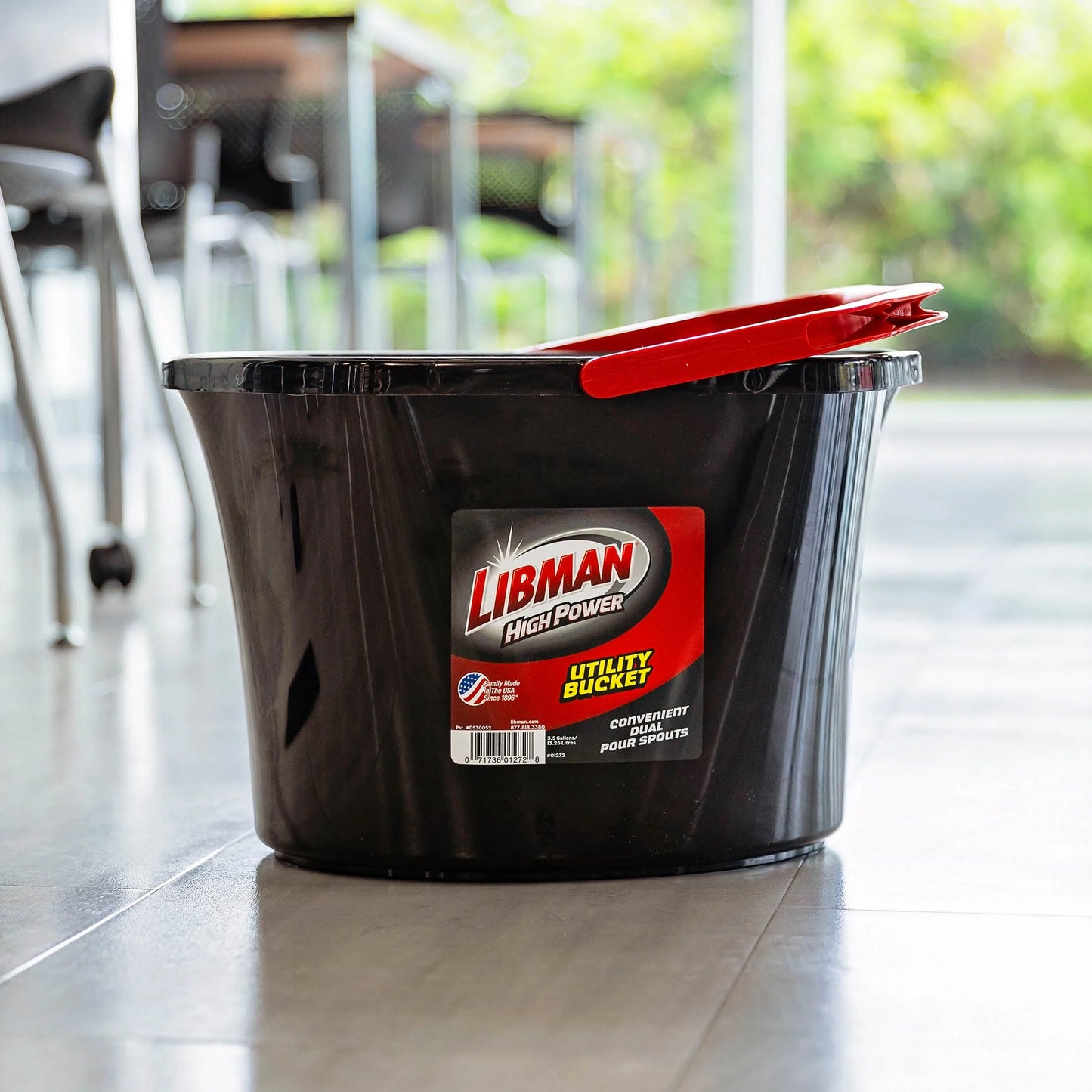 Heavy Duty 3.5 Gallon Utility Bucket Oval Polypropylene Black