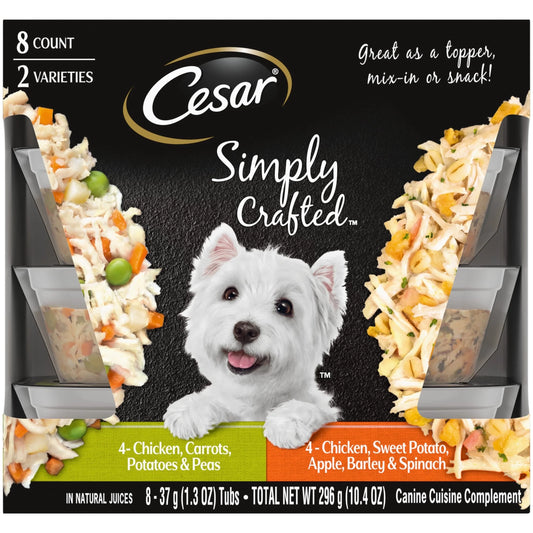 Simply Crafted Wet Dog Food Variety Pack, 1.3 oz Tubs (8 Count)