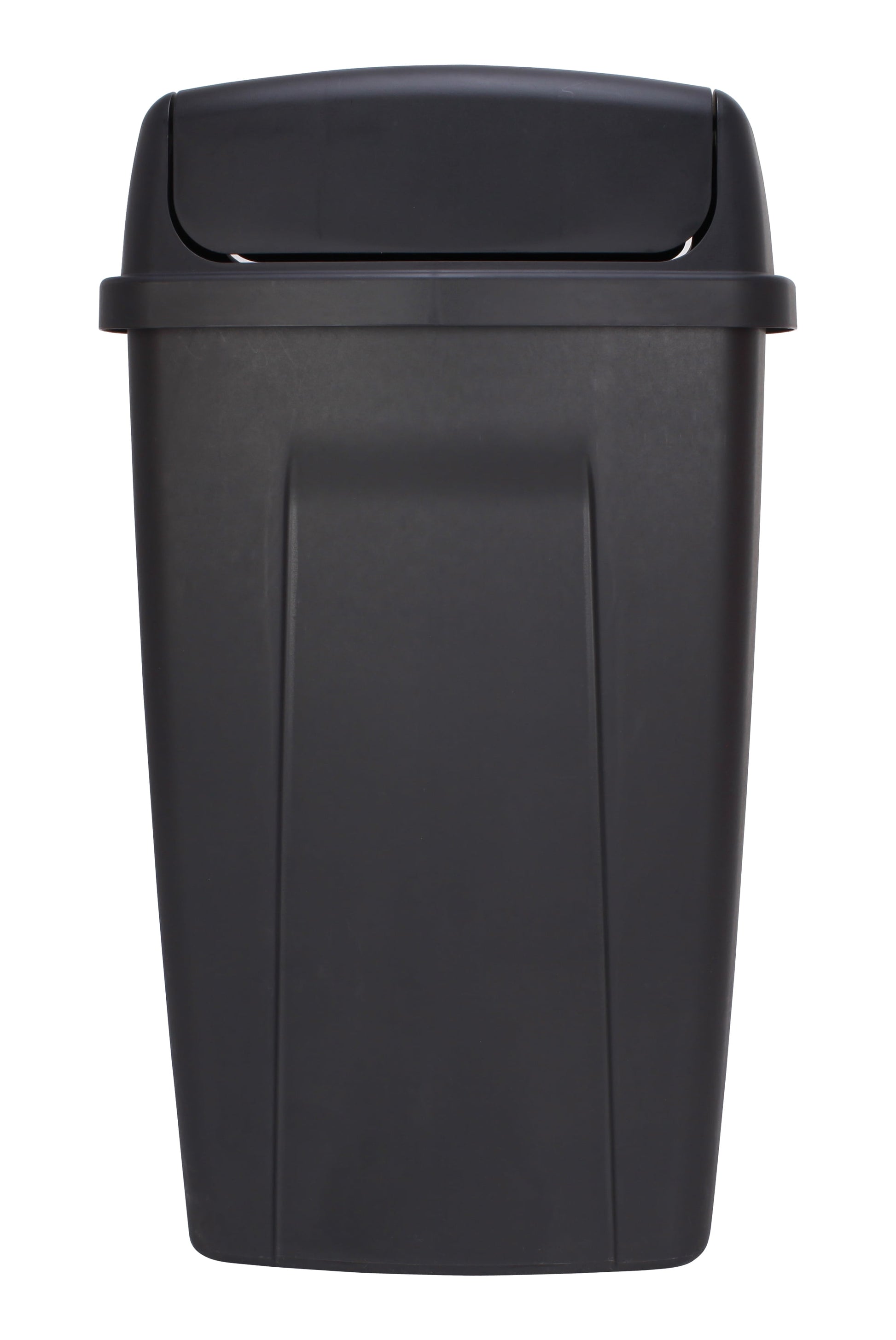 Kitchen Trash Can, 13 Gallon, Plastic Swing Top Garbage Bin, Black