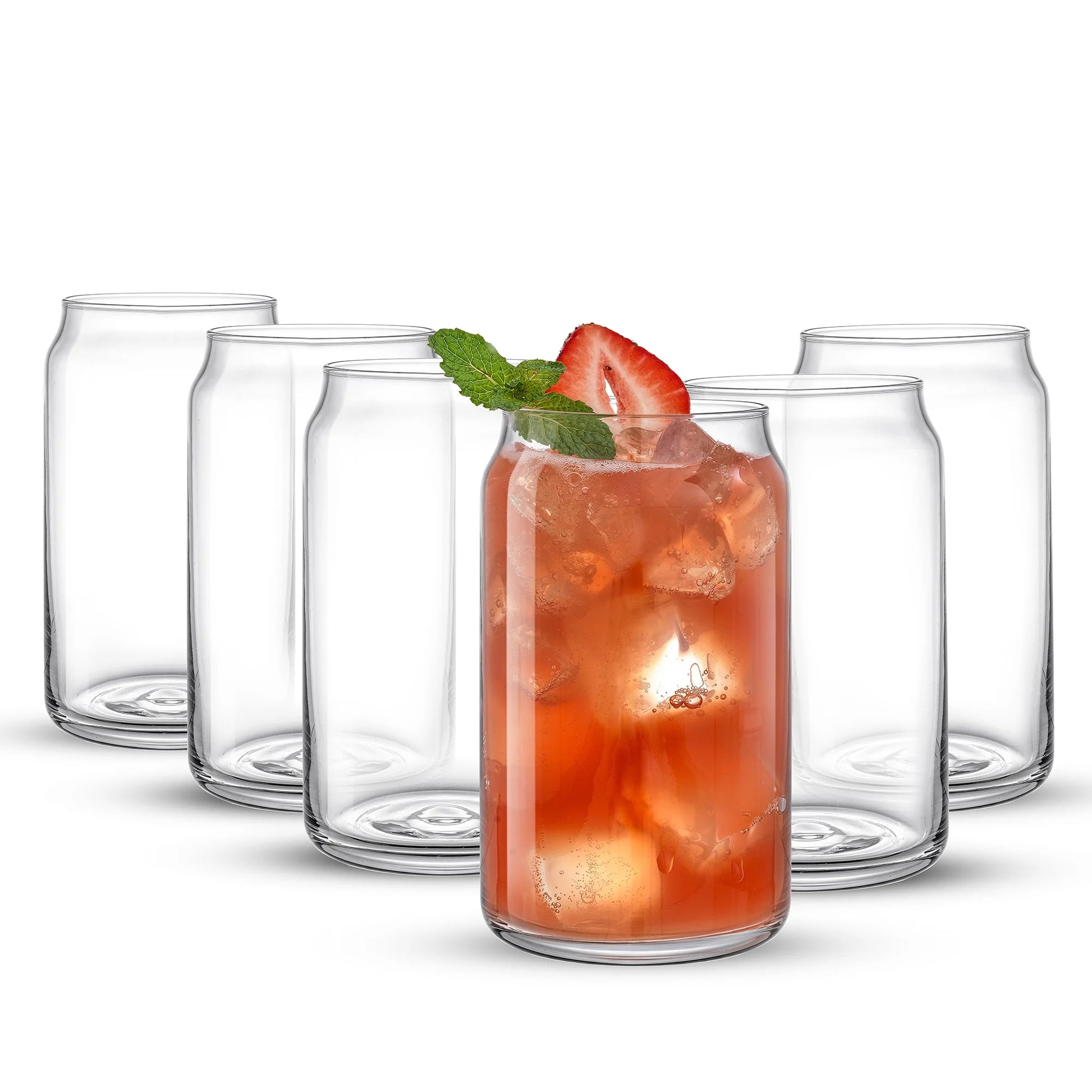 Classic Can Shape Tumbler Drinking Glass - Set of 6, New in Box