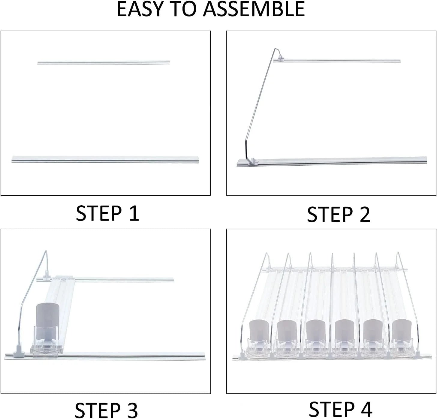 Drink Organizer for Fridge, Fridge Organizer Automatic Pusher Glide Width Storage 25 Cans (White)