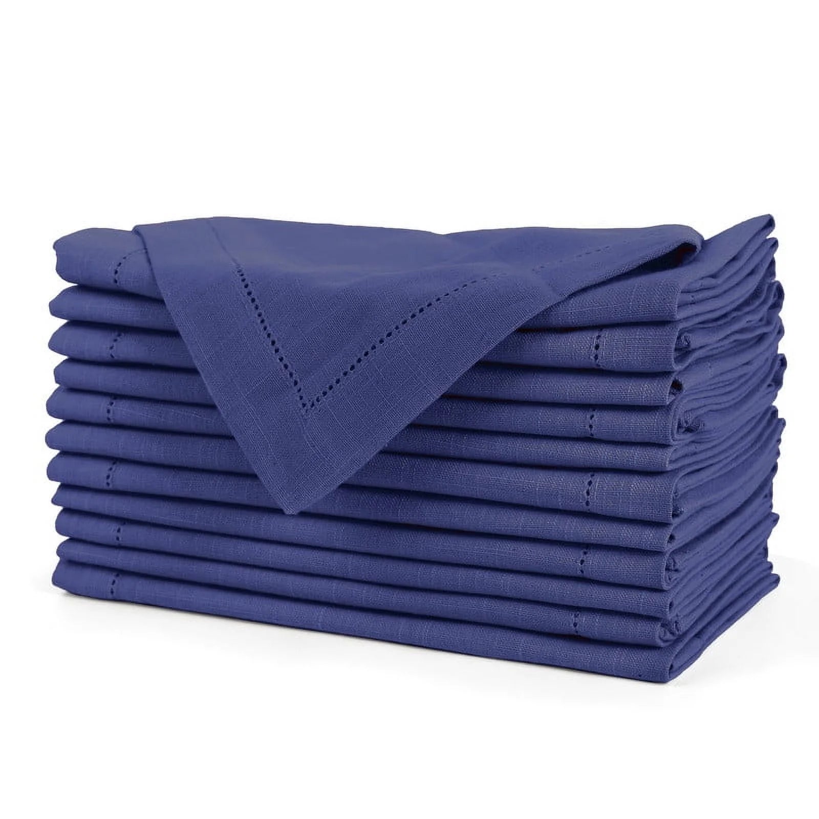 Dinner Napkins, 100% Cotton Hemstitched Cloth Napkin, 20In X 20In, 12 Pack, Navy