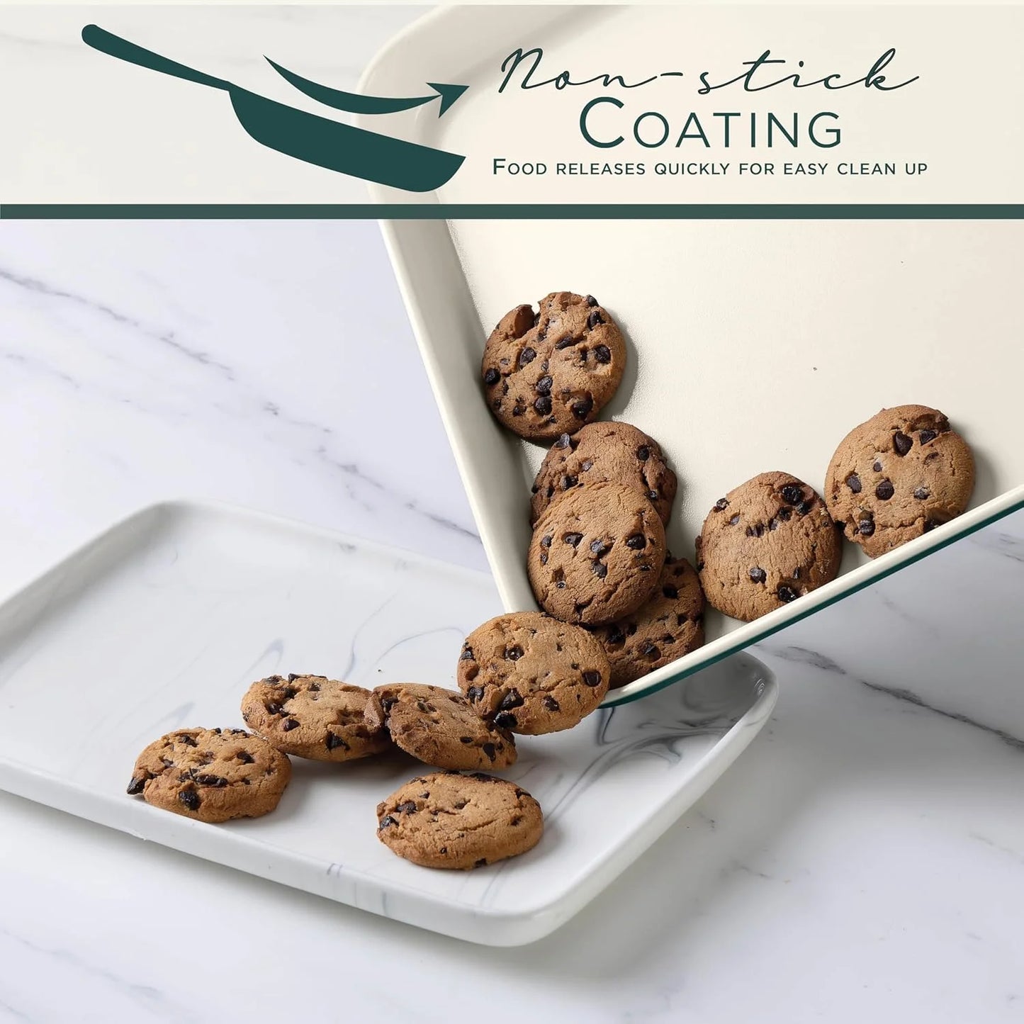 13-Piece Nonstick Cookware and Bakeware Set - Pots and Pans Collection with Stackable Design, Sage