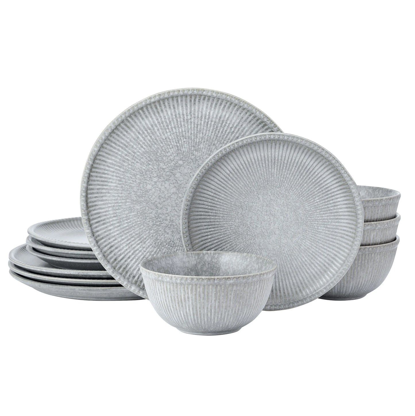 Stone 12-Piece Gray Dinnerware Set