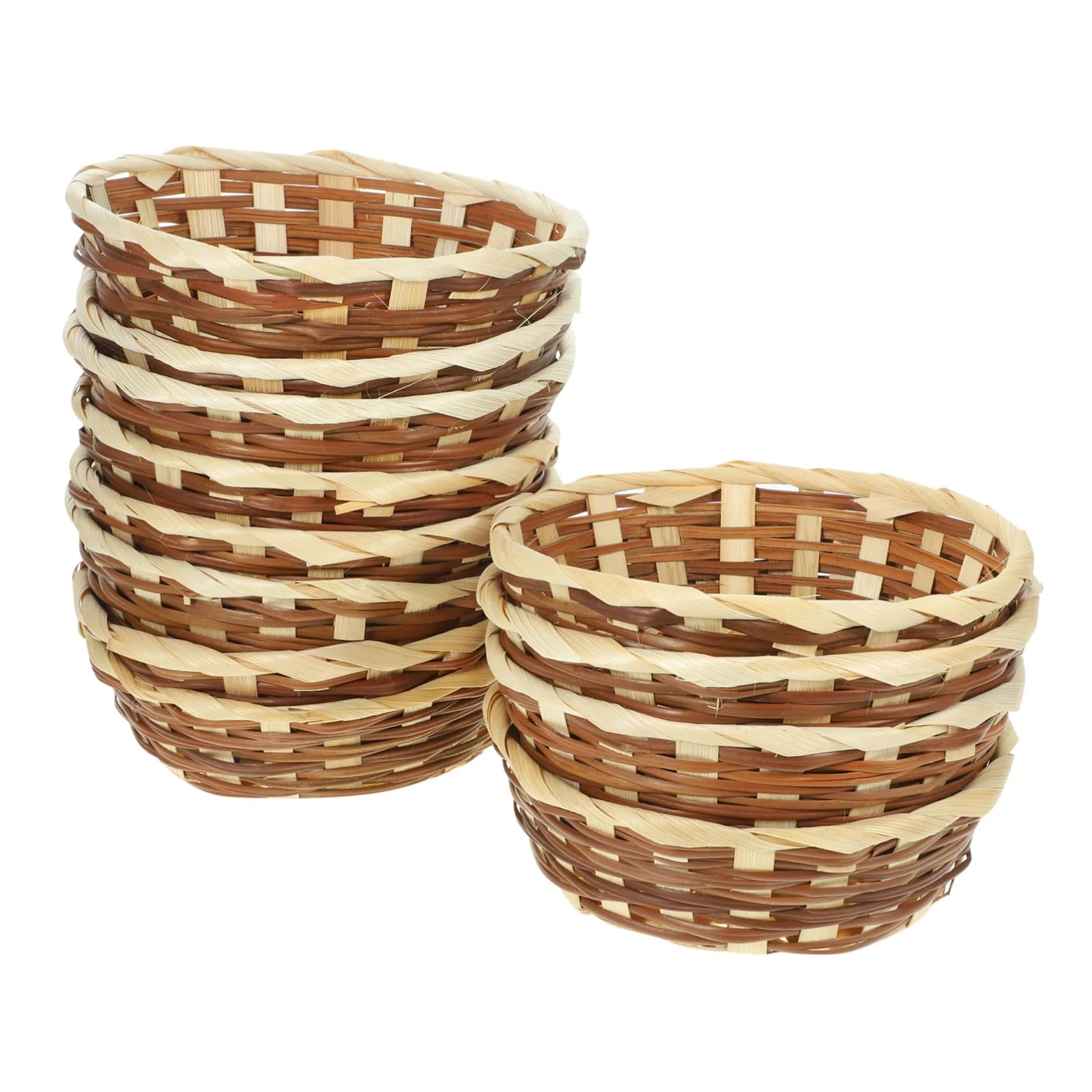 12 Pack round Gift Baskets, 6.5" Bamboo Small Bread & Fruit Baskets, Woven Bread Roll Baskets, Food Serving Baskets, Food Storage Basket for Kitchen Restaurant Display Decor