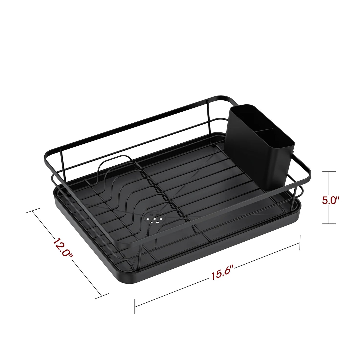 Dish Drying Rack, Compact Dish Racks for Kitchen Counter, Black