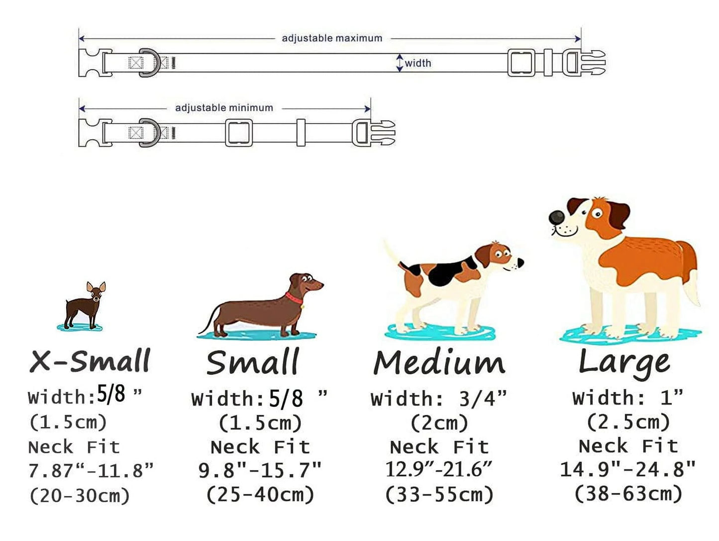 Pattern Dog Collar for Small Medium Large Dogs, Adjustable Design for Male Female Puppy Pet