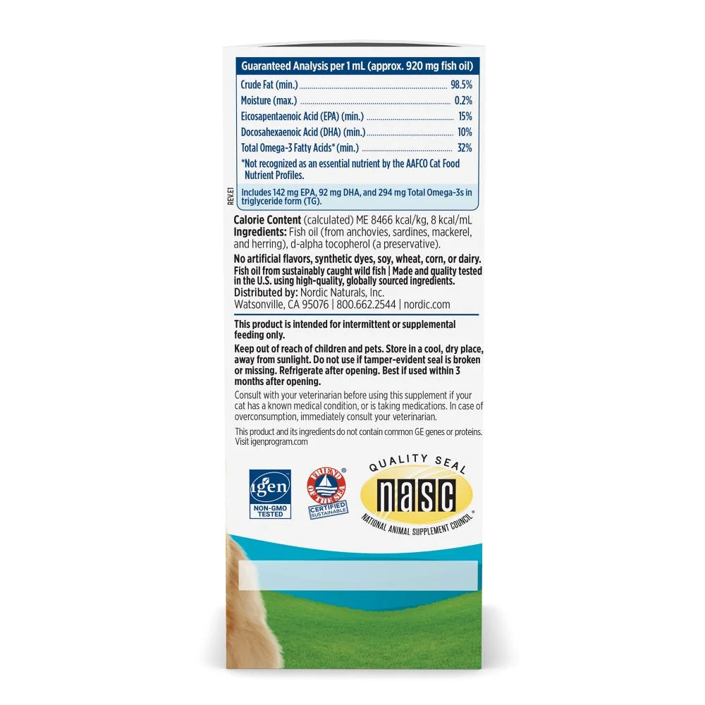 Omega-3 Cat, Liquid, Fish Oil for Cats, with EPA & DHA 2 Oz