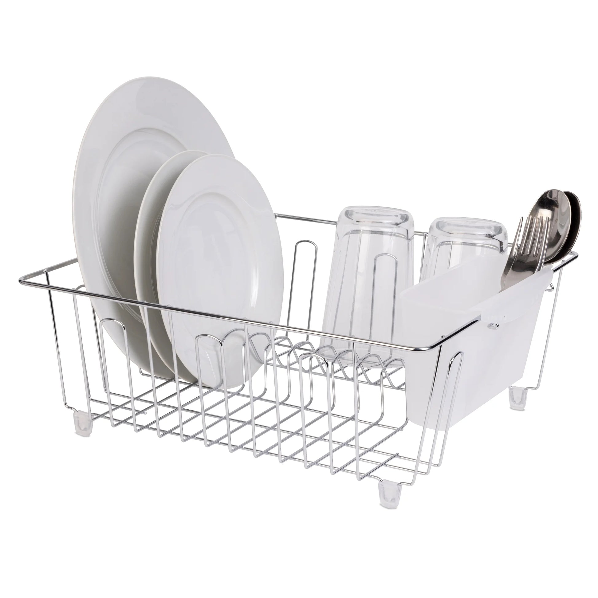 (2 Pack)  Small Wire Dish Rack - Chrome - 14.17" W X 12.64" L X 5.67" H