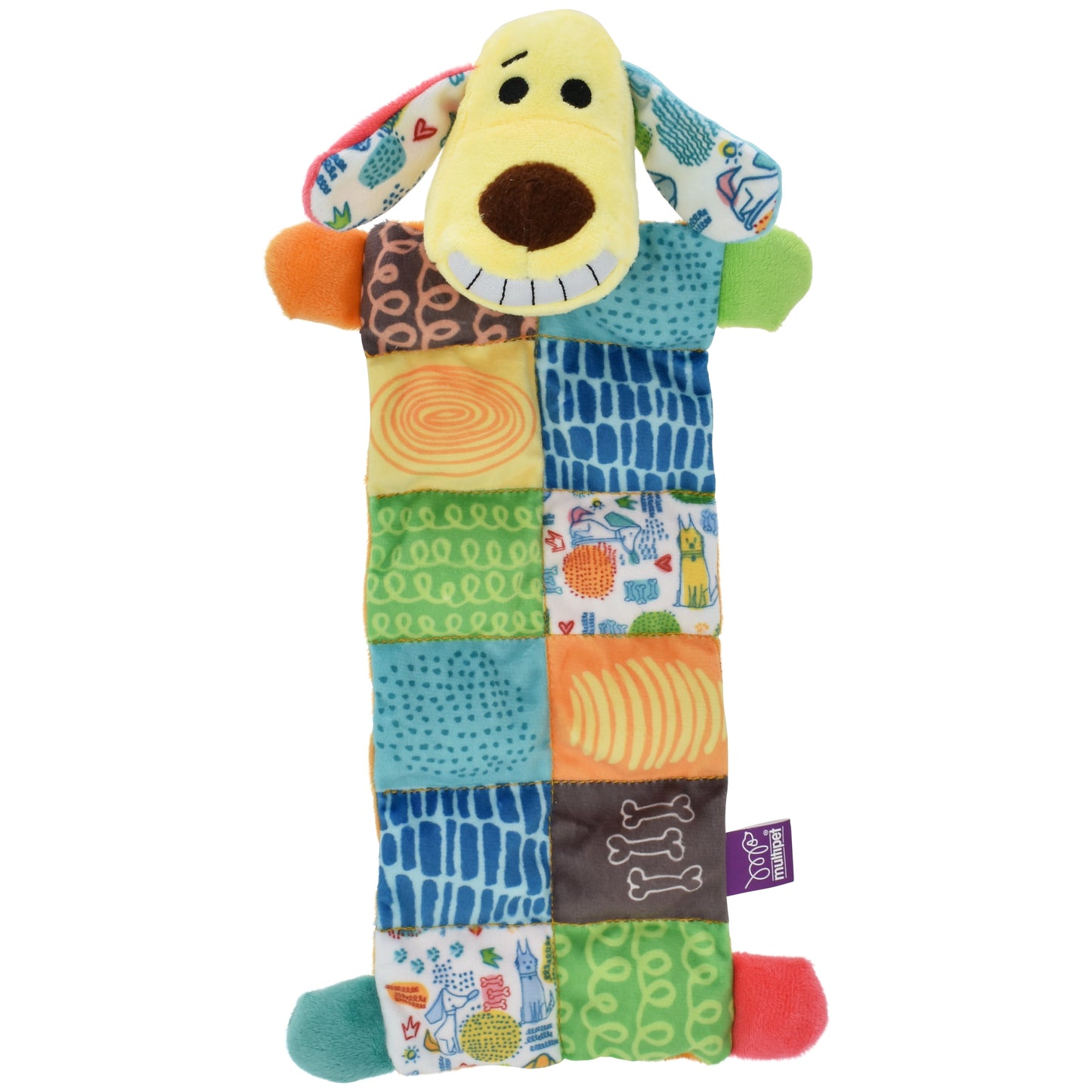Plush Dog Toy - Smiling Loofa Mat, 12 Inches with 13 Squeakers
