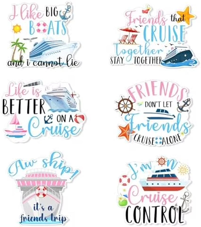 Set of 6 Magnetic Cruise Door Decorations - Reusable Nautical Themed Magnets for Cabin, Fridge, and Party Decor