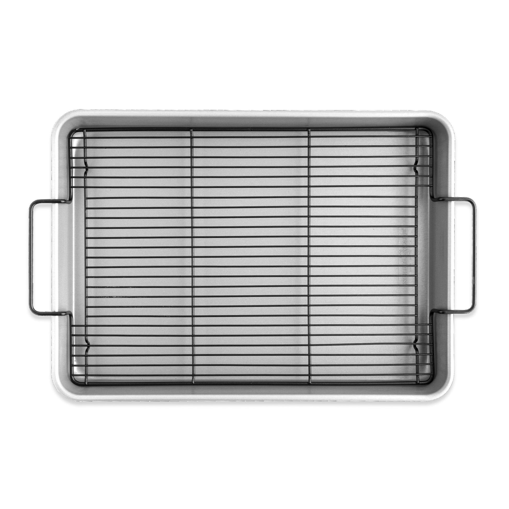 Naturals 20" X 13" Aluminum Roasting & Baking Pan with Nonstick Crisping Rack