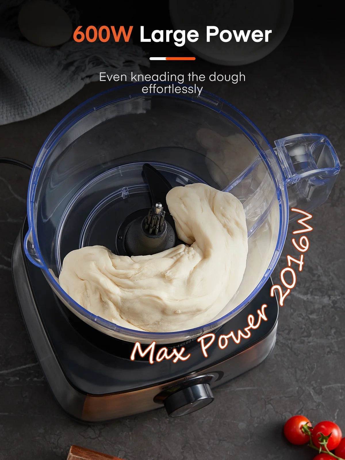 14 Cup 800W Food Processor, 2-Speed 6 Functions for Shredding, Slicing, Doughing, Emulsfying and Juicing