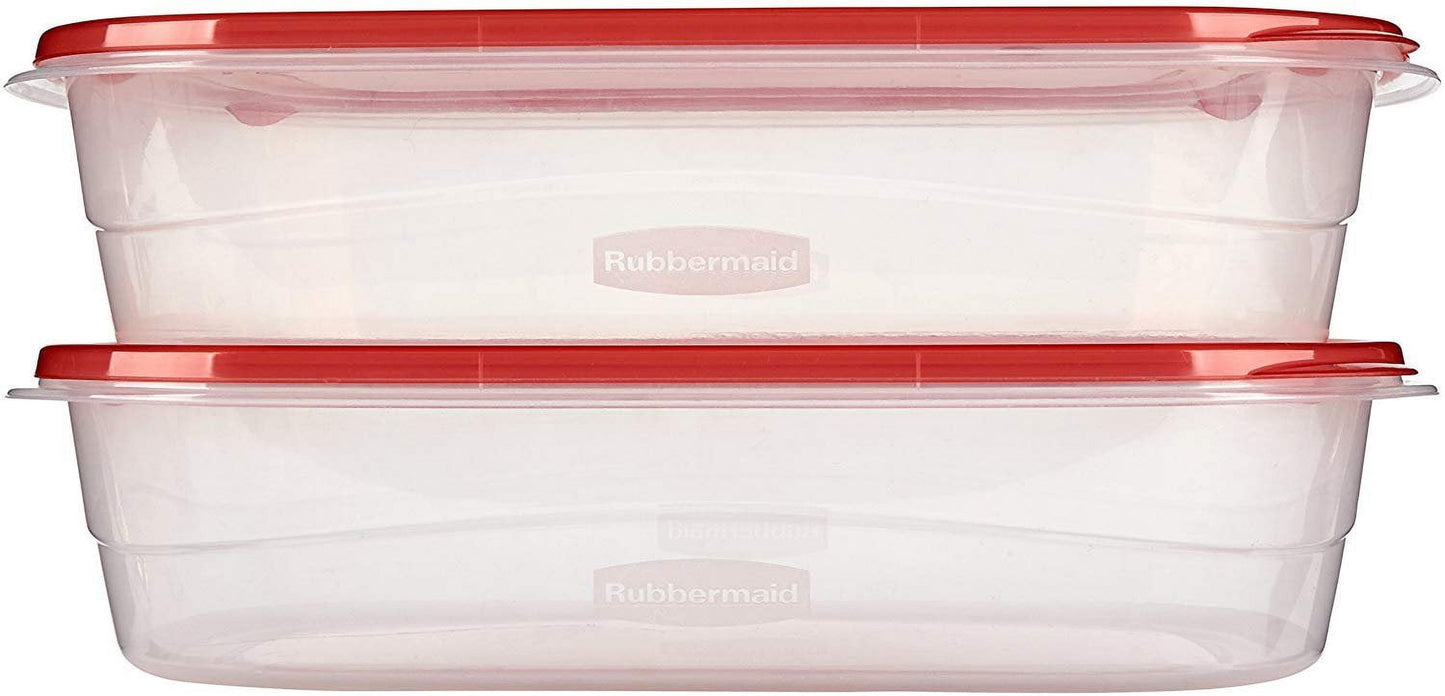 Takealongs, 1 Gallon, 2 Packs, Red, Large Rectangular Plastic Food Storage Containers