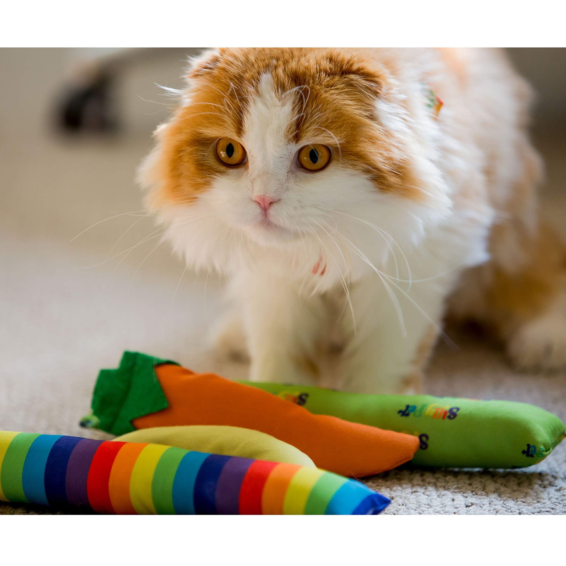 4 Pack Cat Kicker Toys, Kitty Kick Stick, Cat Kick Toy, Interactive Cat Toys for Cat, Puppy, Kitty, Kitten (Cotton Fabric)