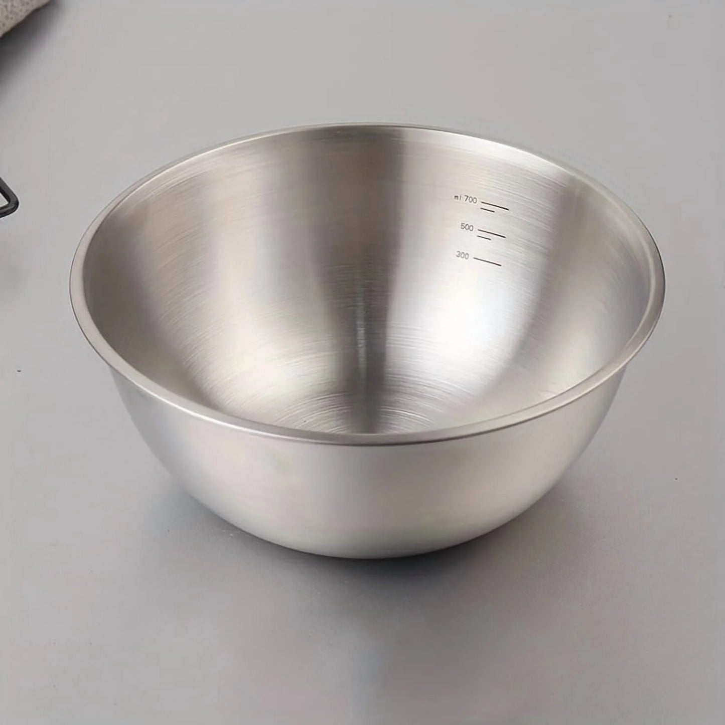 Essential Lightweight Scratch Resistant Food Safe Stainless Steel Mixing Bowls, Set of 3