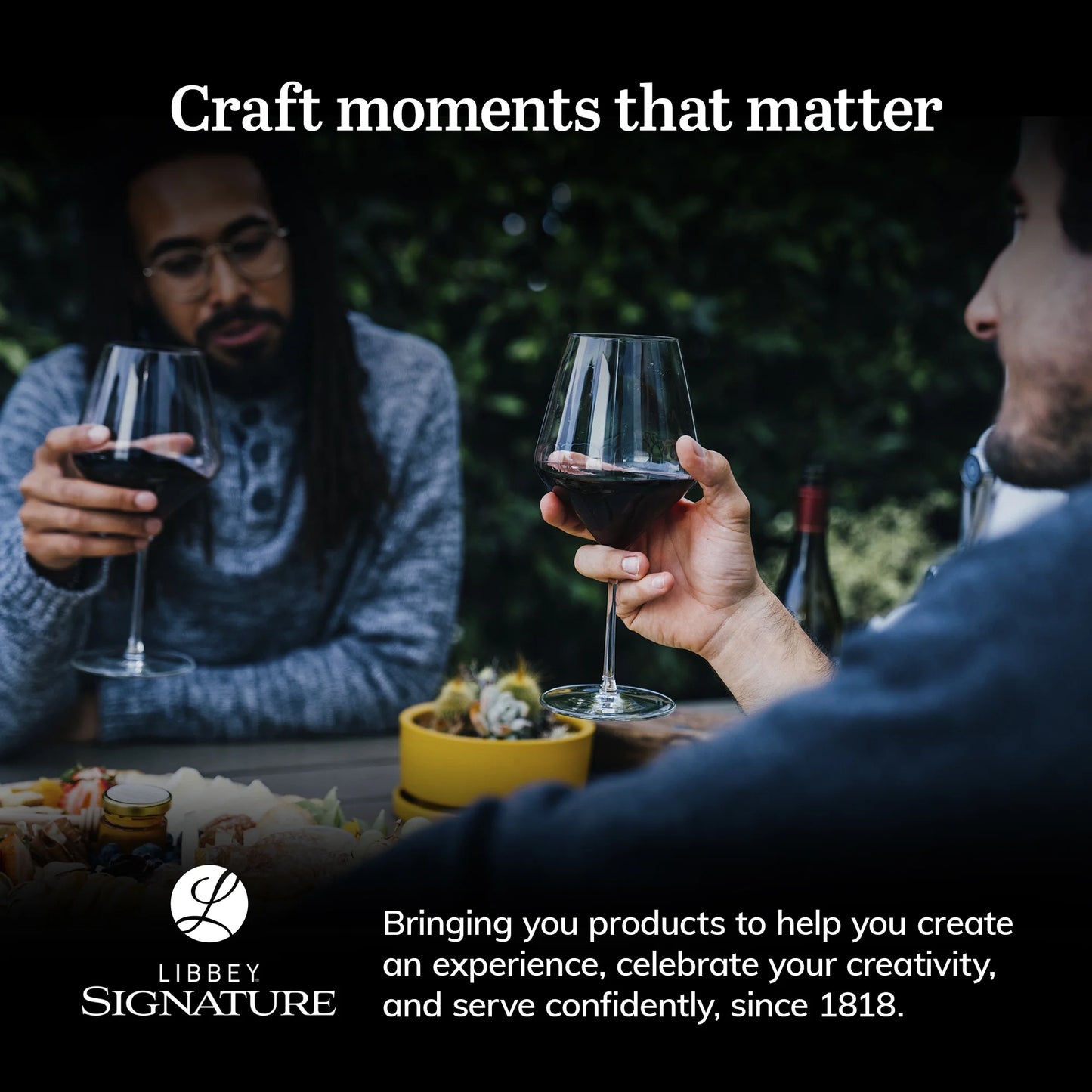 Signature Red Wine Glasses Set of 4, Seamless 24 Oz Wine Glasses for Cabernet, Merlot, and More, Stemmed Wine Glasses for All Occasions