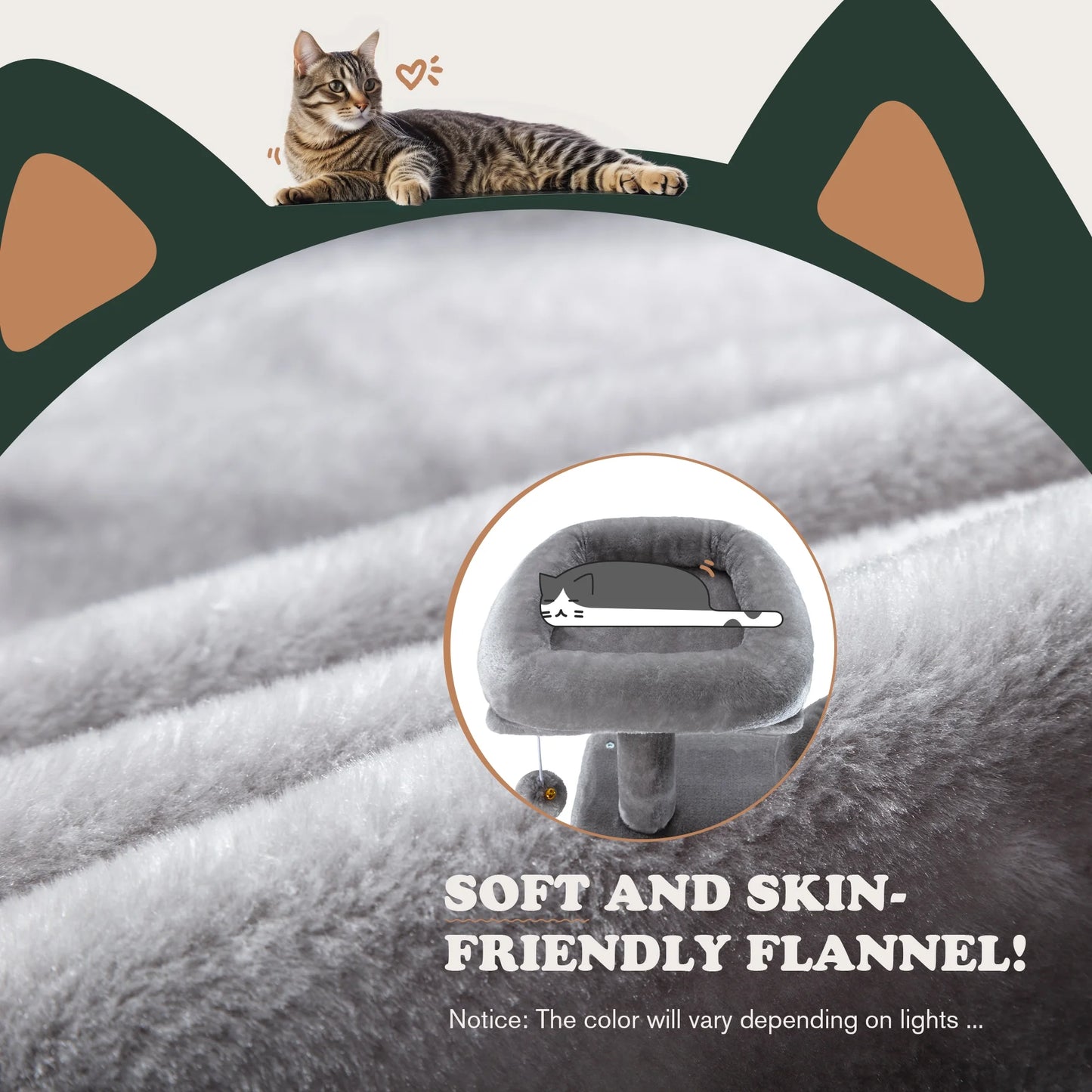 65.7" Large Cat Tree and Tower Condo for Indoor Cats with Dual Scratching Boards, Hammock, and Post in Gray