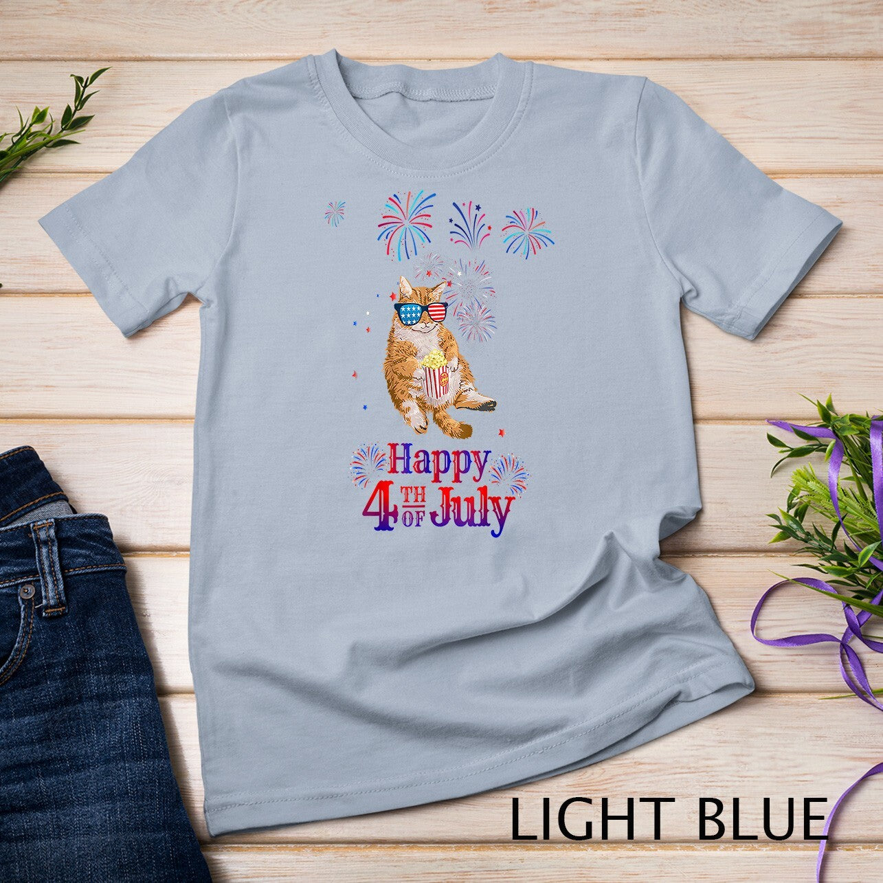 Patriotic Cat Shirt Happy 4Th of July T-Shirt Unisex T-Shirt