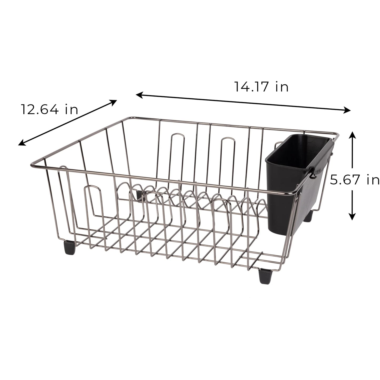Small Dish Drainer Rack - Chrome/Black
