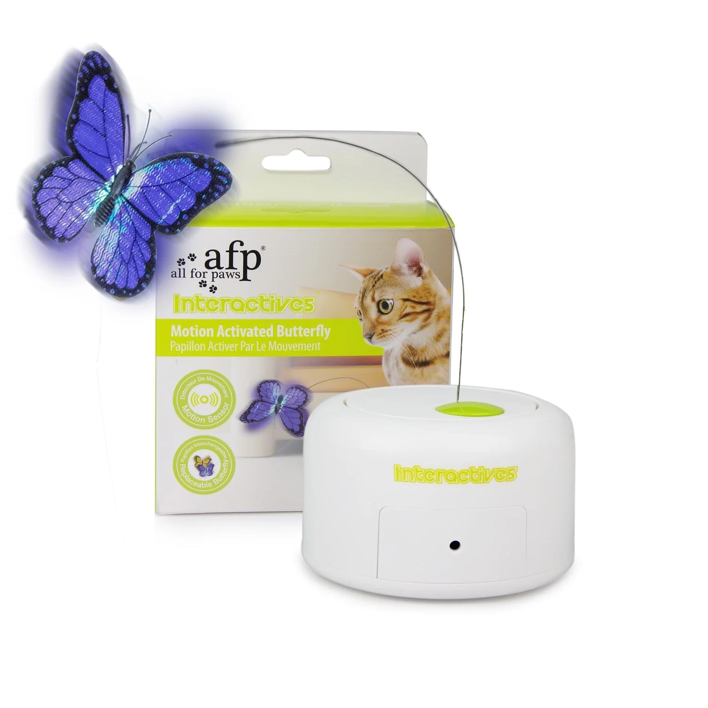 Interactive Cat Butterfly Toy with Motion Sensor and Replacement Butterfly