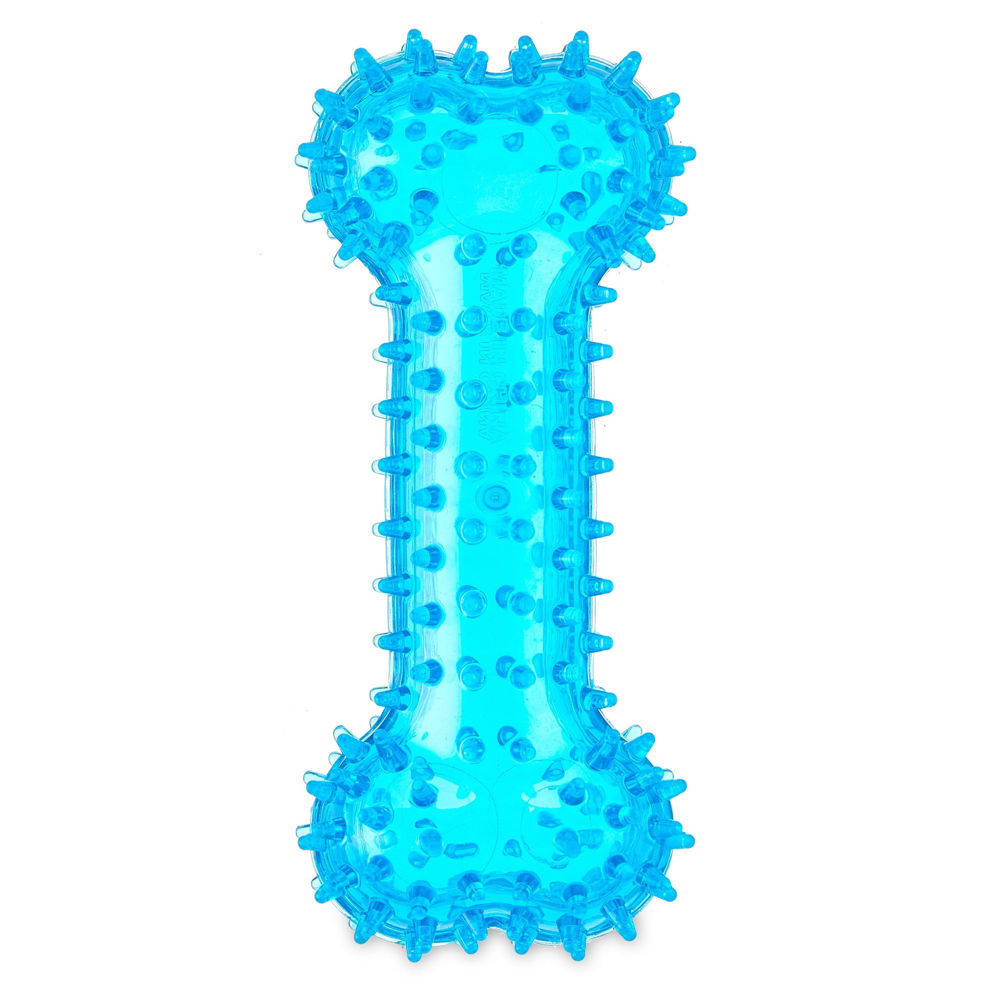 (3 Pack)  Fetch Buddy Spiky Blue Bone Dog Toy, Chew Level 3