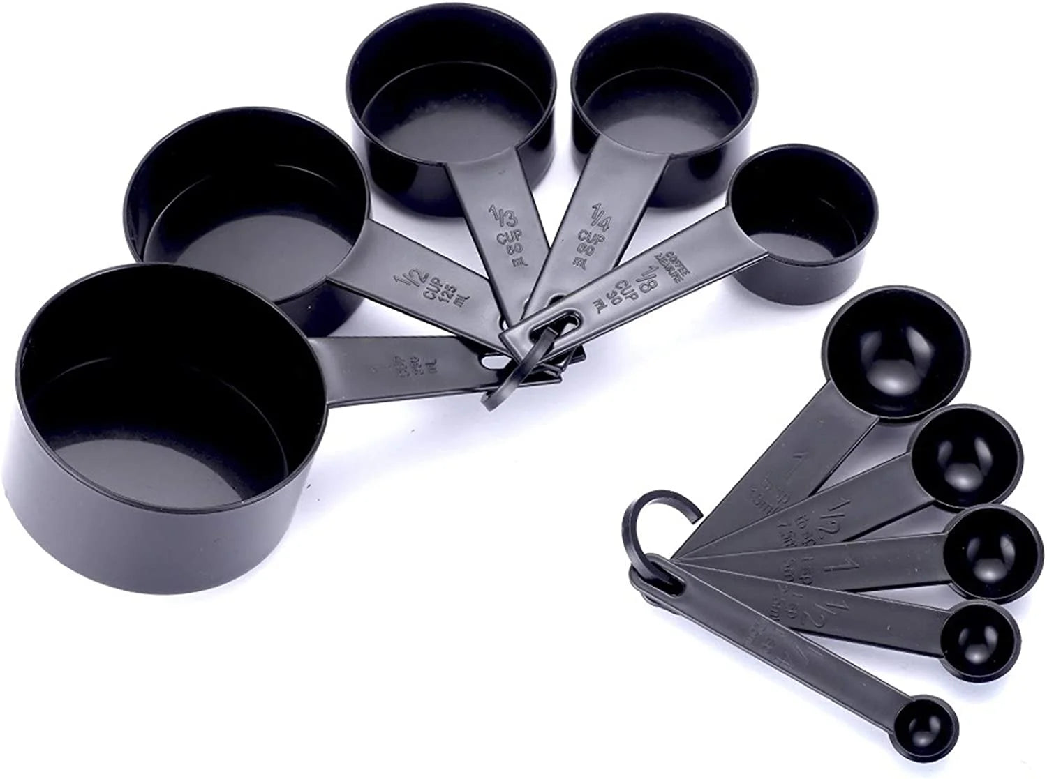 10Pcs 7 Color Measuring Cups and Measuring Spoon Scoop Silicone Handle Kitchen Measuring Tool (Color : Purple)