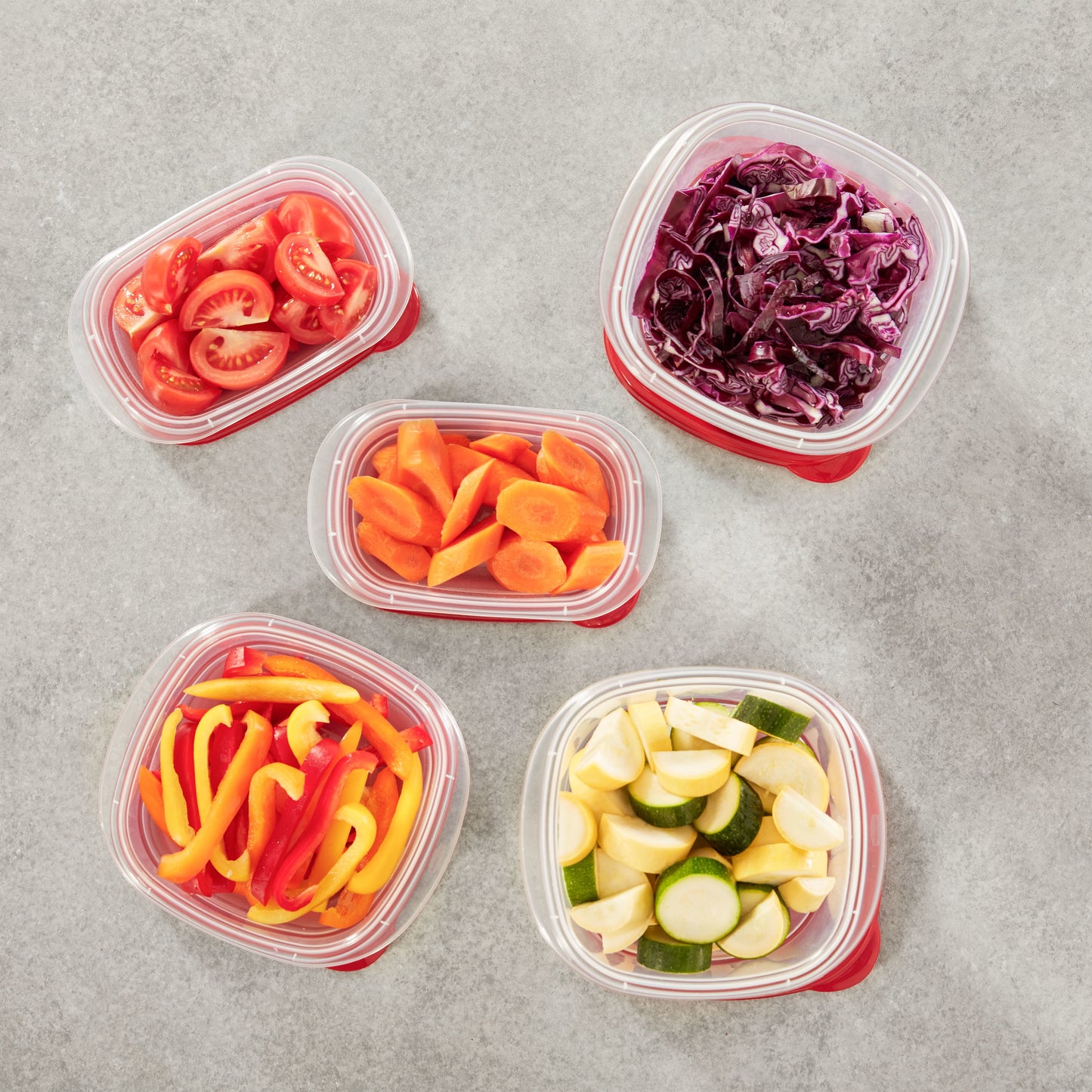 Takealongs 2.9 Cup Square Food Storage Containers, 4-Pack, Red