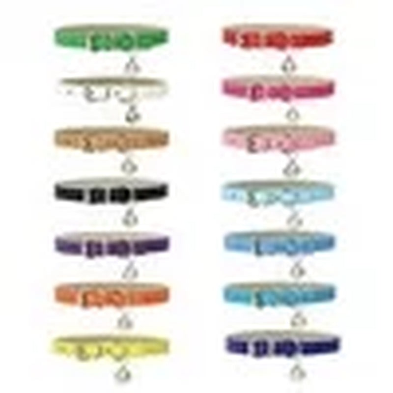 Adjustable PU Leather Cat and Dog Collar with Bell for Extra Small to Medium Pets