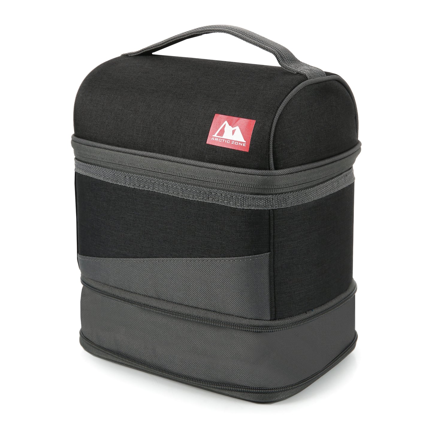 Expandable Lunch Box with Ice Pack, Black/Gray