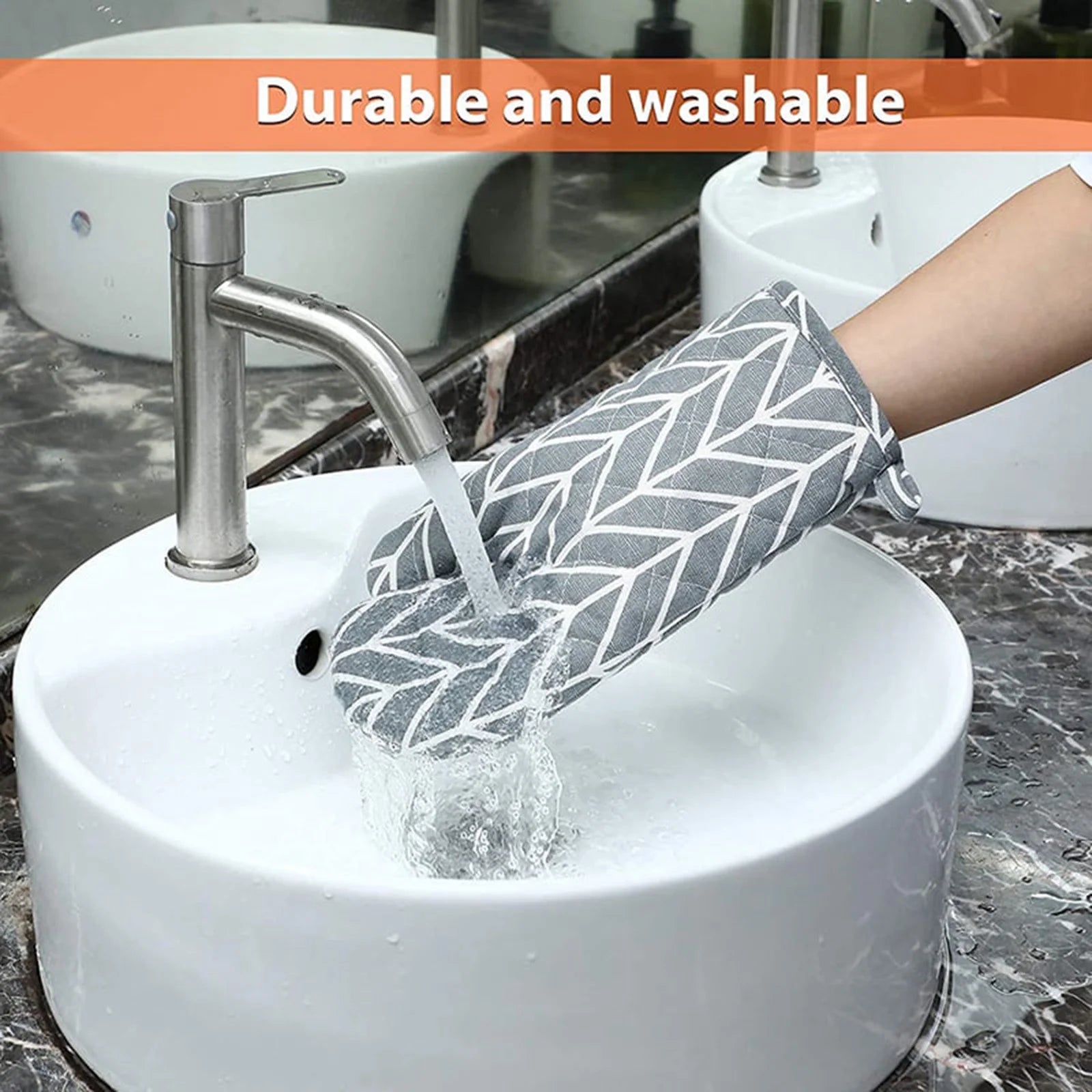 Kitchen Clearance Kitchen Organizers and Storage Set of 6 Oven Mitts and Pot Holders Kitchen Microwave Mitts Heat Oven Mittens and Oven Hot Mitts Pad for Cooking Grey