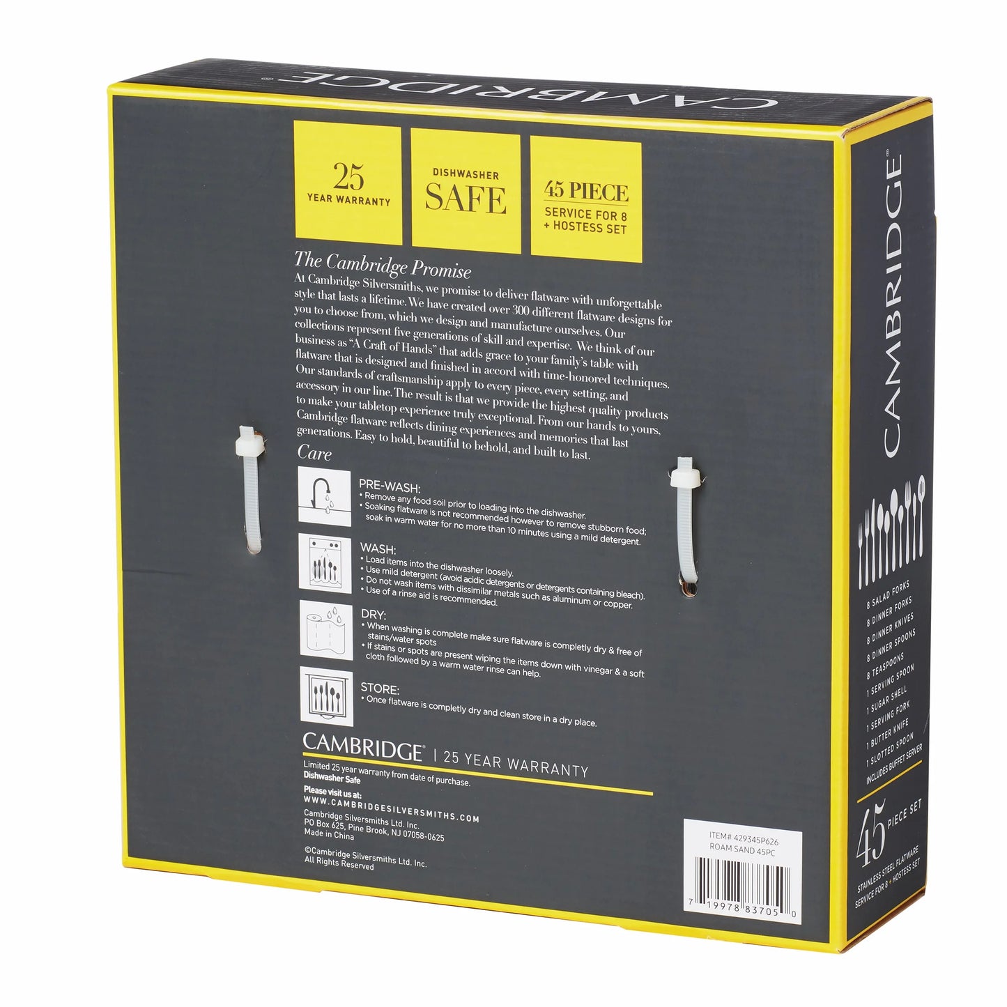 Cambridge Roam Sand 45-Piece Stainless Steel Flatware Set & Hostess Set (Service for 8)