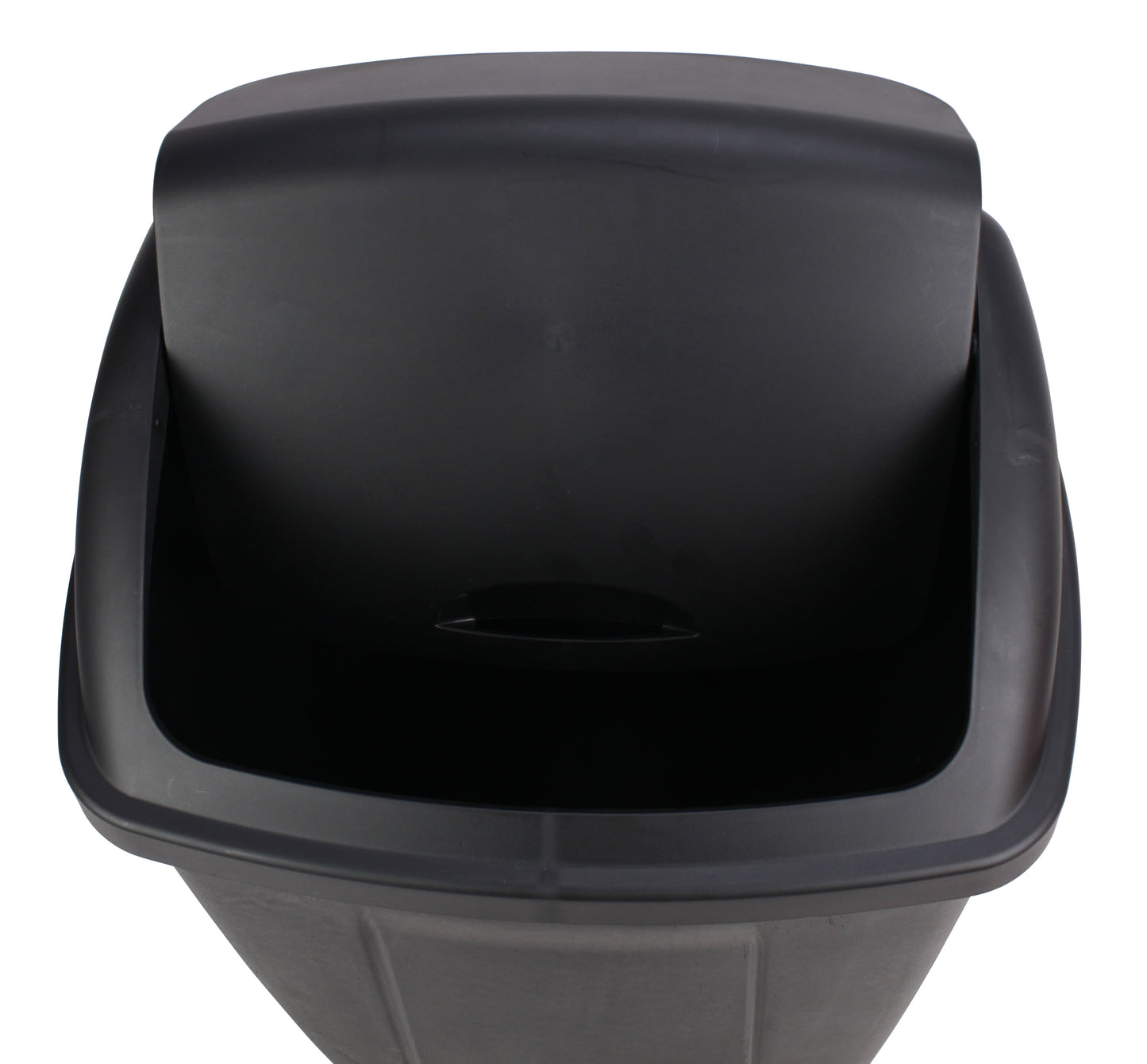 Kitchen Trash Can, 13 Gallon, Plastic Swing Top Garbage Bin, Black