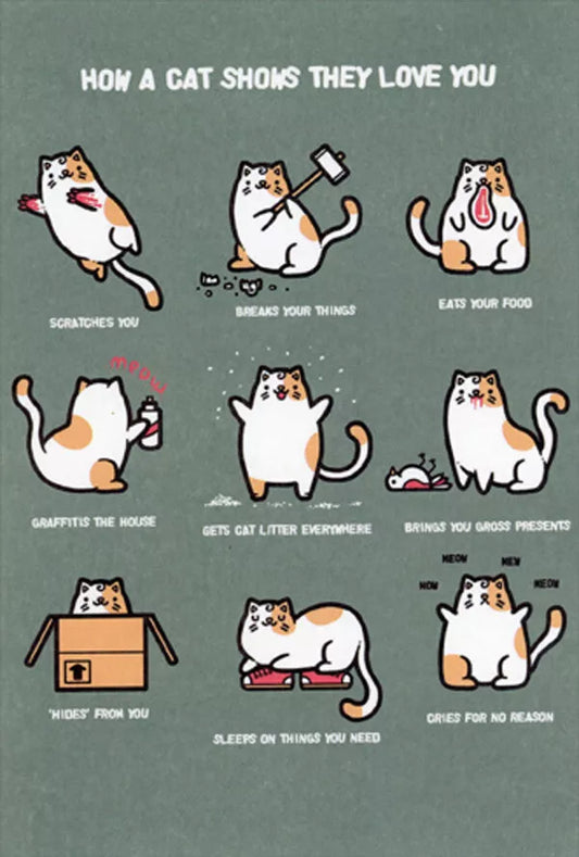 How a Cat Shows They Love You Funny / Humorous Father's Day Card from Cat