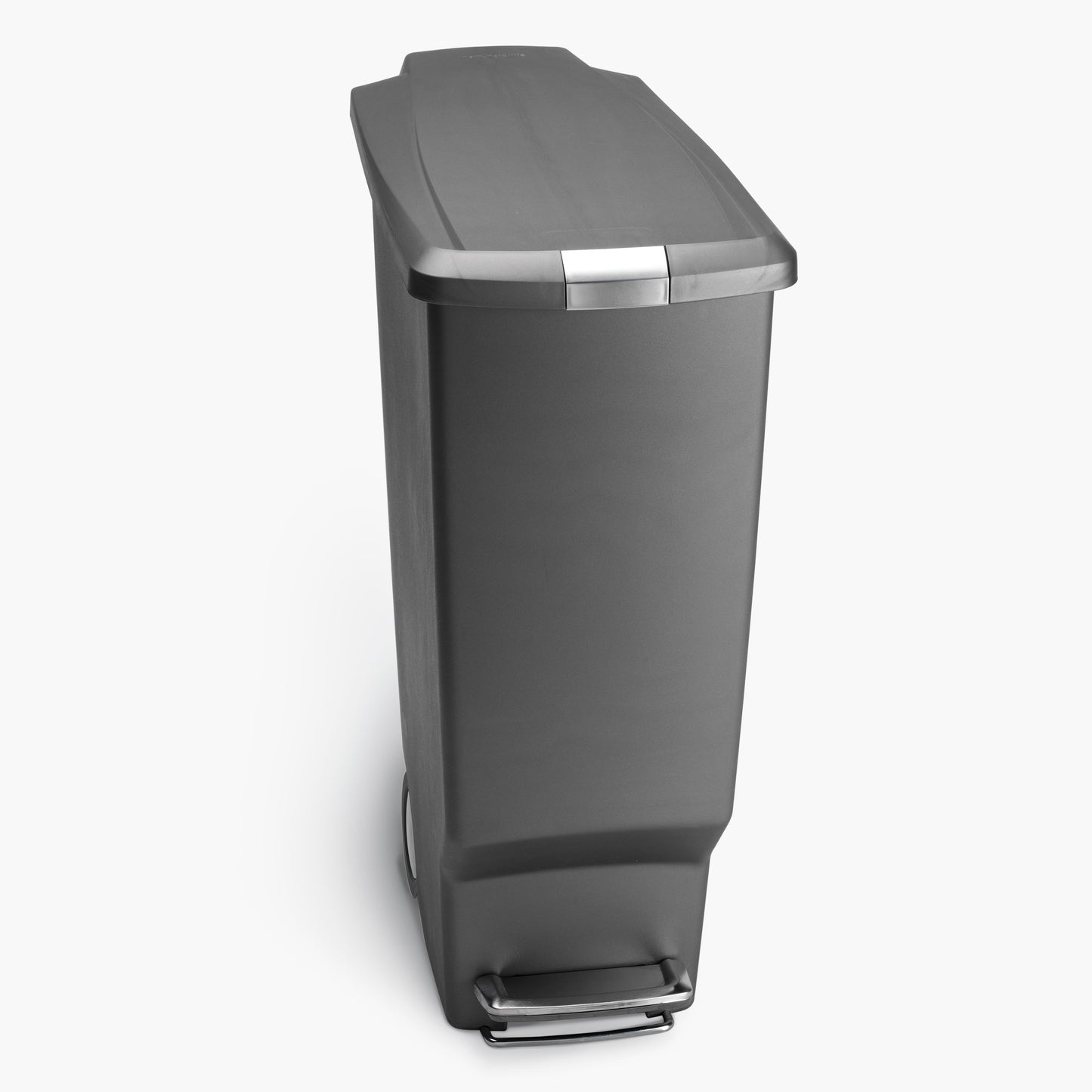 10.6 Gallon Trash Can, Slim Kitchen Step Trash Can with Secure Slide Lock, Gray Plastic